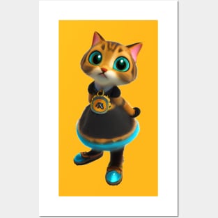 cat in a furry skirt Posters and Art